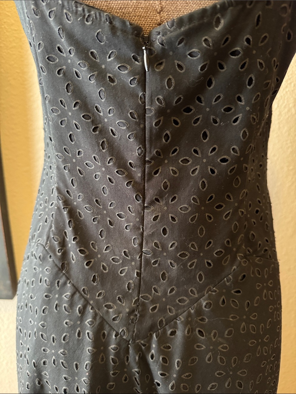 Betsey Johnson Black Eyelet Midi Dress with Sweetheart Neckline - Picture 5 of 5